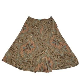 Lauren Ralph Lauren Woman Empire Brown 16W Bedford Silk Maxi Lined Skirt NWT